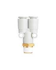 Raccord en Y diamètre 12 mm filetage 3/8" Réf : KQ2U12-03AS