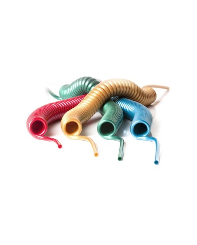 Tuyau spirale Bleu diamètre 8 longueur 7.5ML avec raccord Tuyau spirale Bleu diamètre 8 longueur 7.5ML avec raccord