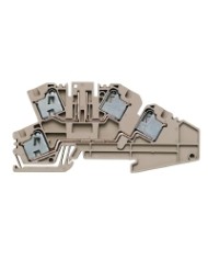 Bloc de jonction de test sectionnable, PUSH IN, 4 mm², 400 V, 20 A, sans, Sectionnement transversal: sans, TS 35, Beige foncé TYPE PDL 4/TR/DU O.TNHE