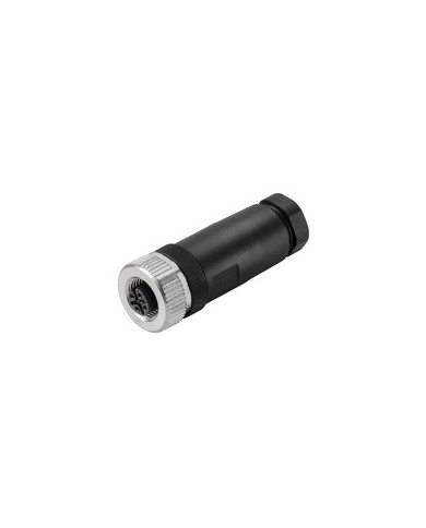 Connecteur rond personnalisable sur le terrain, Femelle, droite, Raccordement vissé, M12, 0.14 mm², 0.75 mm², 6 - 8 mm², Nombre de pôles: 4, Raccordement du blindage: Non TYPE SAIB-4/9 Connecteur rond personnalisable sur le terrain, Femelle, droite, Raccordement vissé, M12, 0.14 mm², 0.75 mm², 6 - 8 mm², Nombre de pôles: 4, Raccordement du blindage: Non TYPE SAIB-4/9