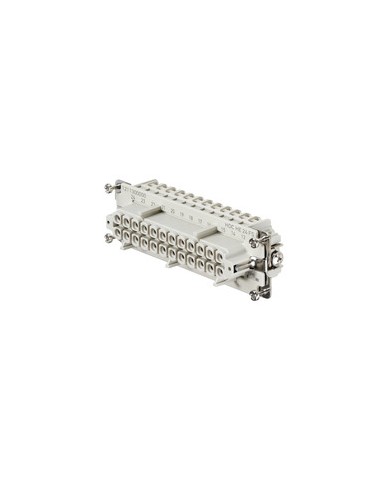 Connecteur débrochable industriel,  Femelle, 500 V, 16 A, Nombre de pôles: 24, Raccordement vissé, Taille: 8 TYPE HDC HE 24 FS Connecteur débrochable industriel,  Femelle, 500 V, 16 A, Nombre de pôles: 24, Raccordement vissé, Taille: 8 TYPE HDC HE 24 FS