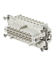 Connecteur débrochable industriel,  Femelle, 500 V, 16 A, Nombre de pôles: 24, Raccordement vissé, Taille: 8 TYPE HDC HE 24 FS