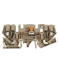 Bloc de jonction de test sectionnable, Raccordement à ressort, 6 mm², 400, 41 A, coulissant, Sectionnement transversal: Enfichable, douille test intégrée: Non, TS 35, TS 32, Beige foncé TYPE ZTL 6