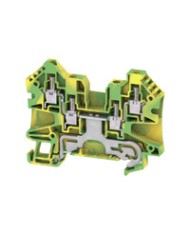 Borne de mise à la terre, Raccordement vissé, 4 mm², 800 V, 8 A, Nombre de raccordements: 4, Nombre d'étages: 1, Vert/jaune TYPE WPE 4/ZZ