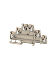 Bloc de jonction modulaire multi-étages, PUSH IN, 2.5 mm², 800 V, 24 A, Nombre d'étages: 2, Beige foncé, Orange TYPE A2T 2.5
