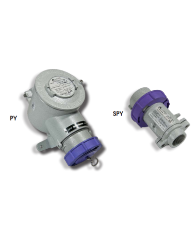 PRISE DE COURANT COMPLET ALUMINIUM (MALE/FEMELLE) 2P+T 16A 220/250V,Antidéflagrant ATEX type PY216B+SPY216B