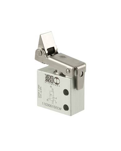 Distributeur miniature à commande mécanique et manuelle VME2-13 galet unidirect. 3/2 NC lattéral M5 Réf: W3501001311 Distributeur miniature à commande mécanique et manuelle VME2-13 galet unidirect. 3/2 NC lattéral M5 Réf: W3501001311